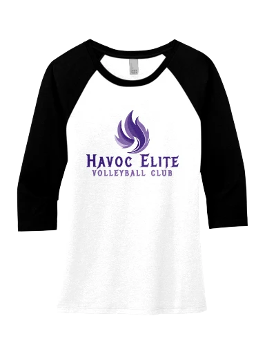 District Women's Perfect Tri 3/4-Sleeve Raglan preview, front