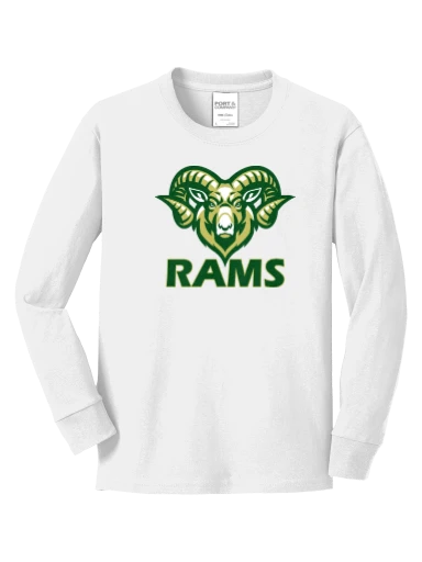 GVYF Rams Youth Long Sleeve Core Cotton Tee preview, front