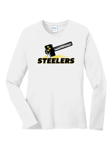 GVYF Steelers Women's Long Sleeve Core Cotton Tee preview, front