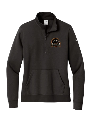 Nike Women's Club Fleece Sleeve Swoosh 1/2-Zip preview, front