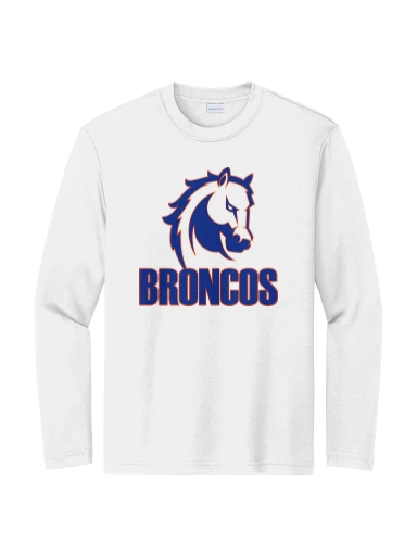 GVYF Broncos Youth Long Sleeve PosiCharge Competitor Tee preview, front