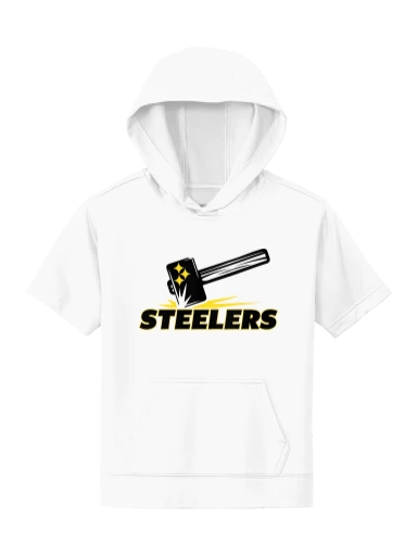 GVYF Steelers Youth Sport-Wick Fleece Short Sleeve Hooded Pullover preview, front