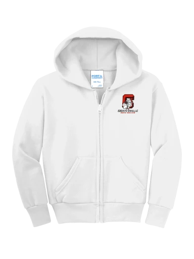 Port & Co Youth Core Fleece Full-Zip Hooded Sweatshirt preview, front