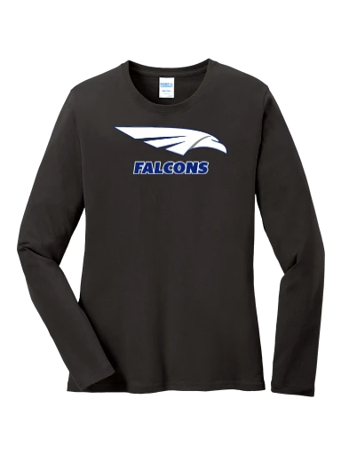 GVYF Falcons Women's Long Sleeve Core Cotton Tee preview, front