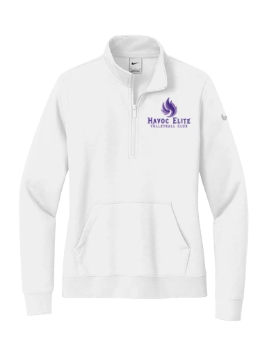 Nike Women's Club Fleece Sleeve Swoosh 1/2-Zip preview, front