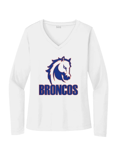 GVYF Broncos Women's Long Sleeve PosiCharge Competitor V-Neck Tee preview, front