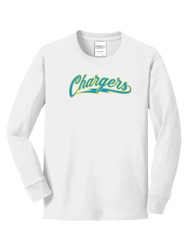 GVYF Chargers Youth Long Sleeve Core Cotton Tee preview, front