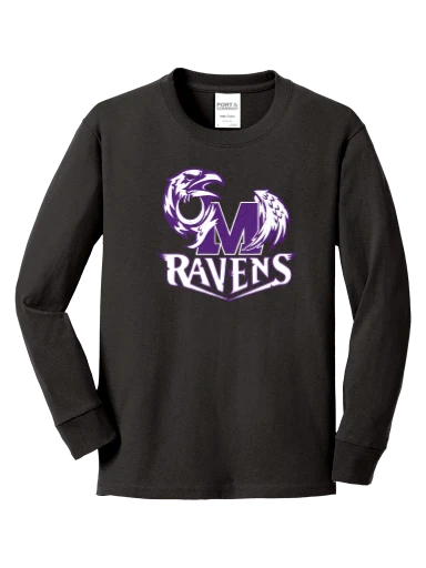 GVYF Ravens Youth Long Sleeve Core Cotton Tee preview, front