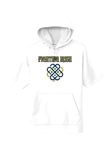 GVYF Fighting Irish Sport-Wick Fleece Short Sleeve Hooded Pullover preview, front