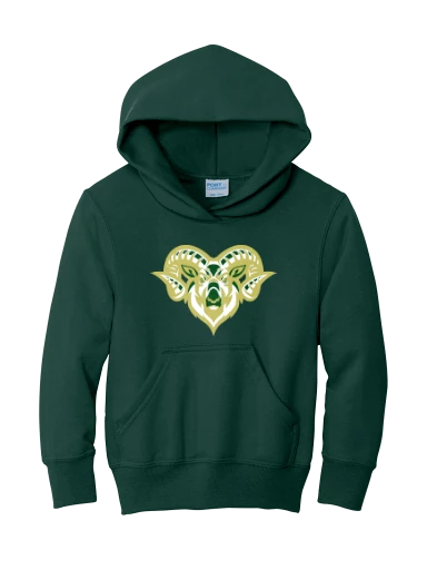 GVYF Rams Youth Core Fleece Pullover Hooded Sweatshirt preview, front