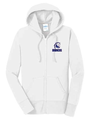 GVYF Broncos Women's Core Fleece Full-Zip Hooded Sweatshirt preview, front