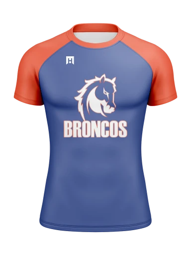 GVYF Broncos Men’s Compression Raglan Rash Guard preview, front