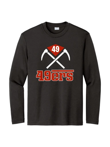 GVYF 49ers Youth Long Sleeve PosiCharge Competitor Tee preview, front