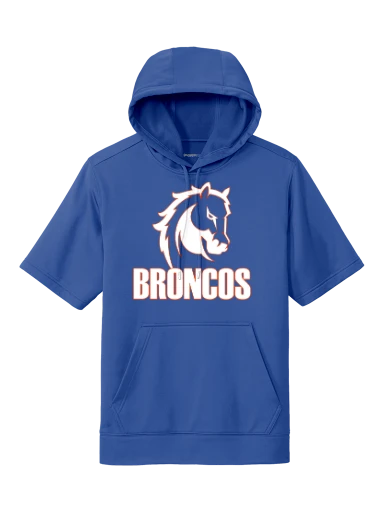 GVYF Broncos Sport-Wick Fleece Short Sleeve Hooded Pullover preview, front