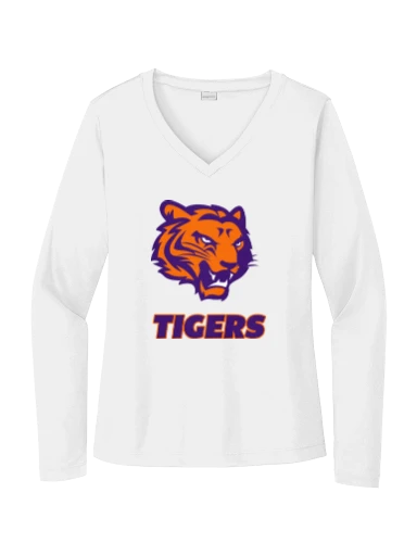GVYF Tigers Women's Long Sleeve PosiCharge Competitor V-Neck Tee preview, front