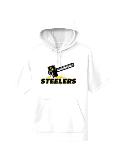 GVYF Steelers Sport-Wick Fleece Short Sleeve Hooded Pullover preview, front