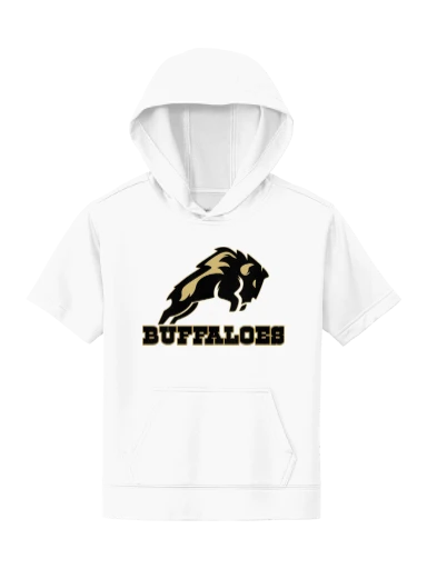 GVYF Buffaloes Youth Sport-Wick Fleece Short Sleeve Hooded Pullover preview, front