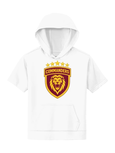 GVYF Commanders Youth Sport-Wick Fleece Short Sleeve Hooded Pullover preview, front