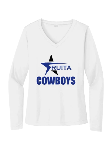 GVYF Cowboys Women's Long Sleeve PosiCharge Competitor V-Neck Tee preview, front