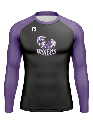 Men’s Compression Raglan Long Sleeve Rash Guard preview, front
