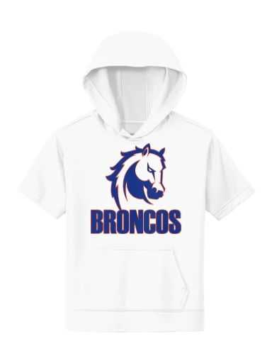 GVYF Broncos Youth Sport-Wick Fleece Short Sleeve Hooded Pullover preview, front