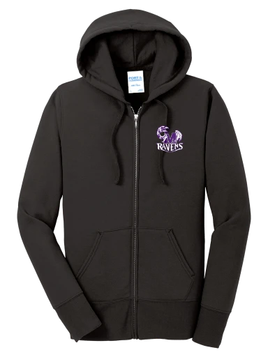 GVYF Ravens Women's Core Fleece Full-Zip Hooded Sweatshirt preview, front