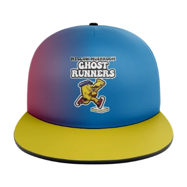 Sublimated 5 Panel Solid Flat Bill Cap preview, front