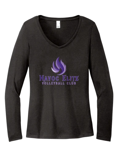 District Women's Perfect Tri Long Sleeve V-Neck Tee preview, front