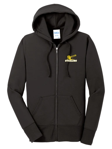 GVYF Steelers Women's Core Fleece Full-Zip Hooded Sweatshirt preview, front
