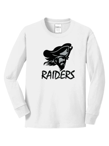 GVYF Raiders Youth Long Sleeve Core Cotton Tee preview, front