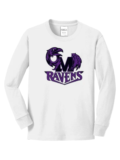 GVYF Ravens Youth Long Sleeve Core Cotton Tee preview, front