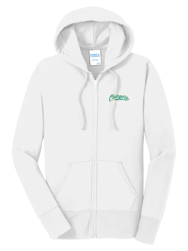 GVYF Chargers Women's Core Fleece Full-Zip Hooded Sweatshirt preview, front