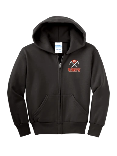 GVYF 49ers Youth Core Fleece Full-Zip Hooded Sweatshirt preview, front