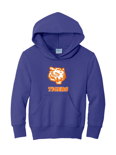 GVYF Tigers Youth Core Fleece Pullover Hooded Sweatshirt preview, front