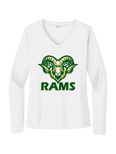 GVYF Rams Women's Long Sleeve PosiCharge Competitor V-Neck Tee preview, front