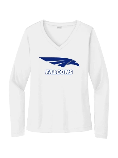 GVYF Falcons Women's Long Sleeve PosiCharge Competitor V-Neck Tee preview, front