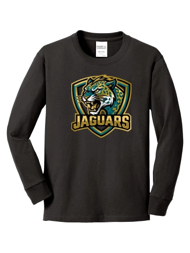 GVYF Jaguars Youth Long Sleeve Core Cotton Tee preview, front