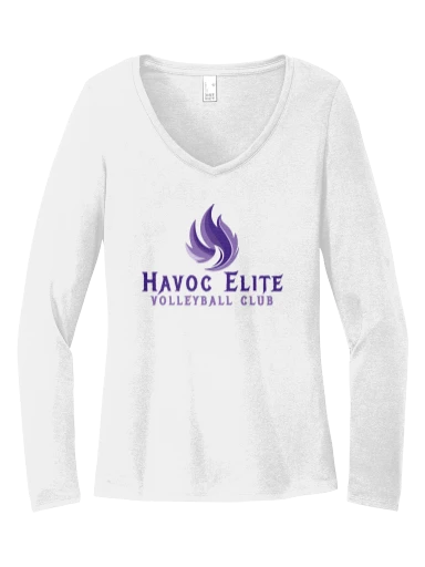 District Women's Perfect Tri Long Sleeve V-Neck Tee preview, front