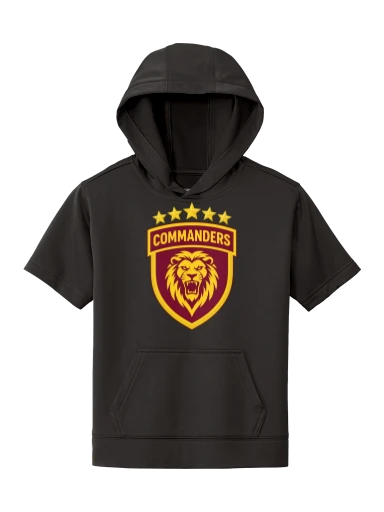 GVYF Commanders Youth Sport-Wick Fleece Short Sleeve Hooded Pullover preview, front