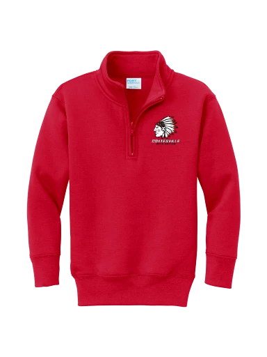 Port & Co Youth Core Fleece 1/4-Zip Pullover Sweatshirt preview, front