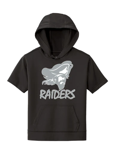 GVYF Raiders Youth Sport-Wick Fleece Short Sleeve Hooded Pullover preview, front