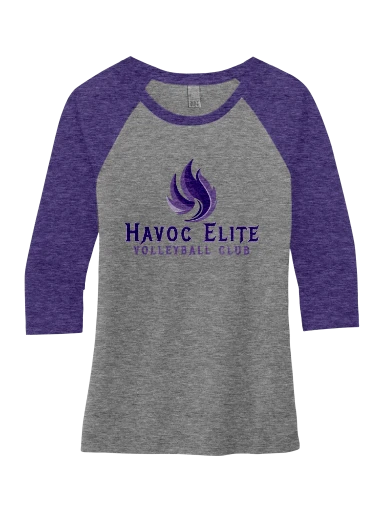 District Women's Perfect Tri 3/4-Sleeve Raglan preview, front