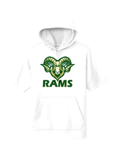 GVYF Rams Sport-Wick Fleece Short Sleeve Hooded Pullover preview, front