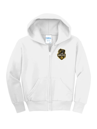 Youth Core Fleece Full-Zip Hooded Sweatshirt preview, front