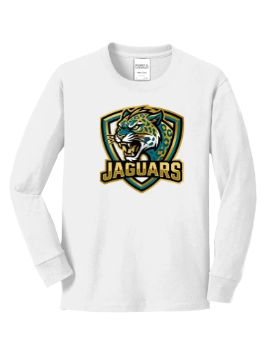 GVYF Jaguars Youth Long Sleeve Core Cotton Tee preview, front