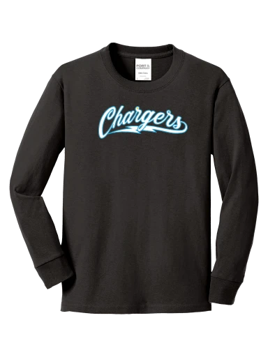GVYF Chargers Youth Long Sleeve Core Cotton Tee preview, front