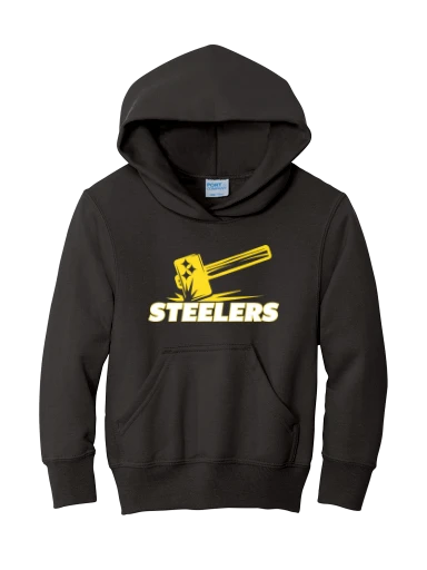 GVYF Steelers Youth Core Fleece Pullover Hooded Sweatshirt preview, front