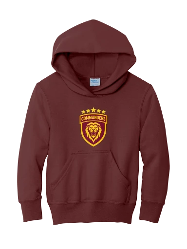 GVYF Commanders Youth Core Fleece Pullover Hooded Sweatshirt preview, front