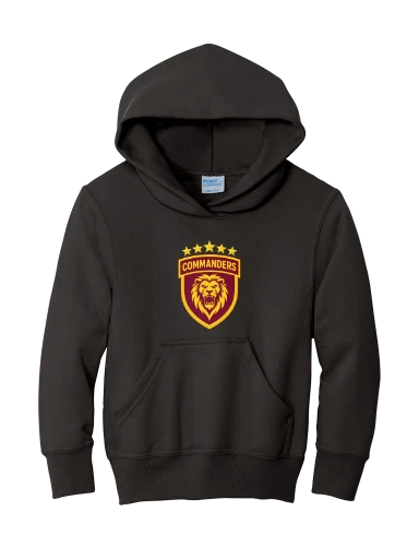 GVYF Commanders Youth Core Fleece Pullover Hooded Sweatshirt preview, front
