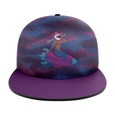 Sublimated 5 Panel Solid Flat Bill Cap preview, front
